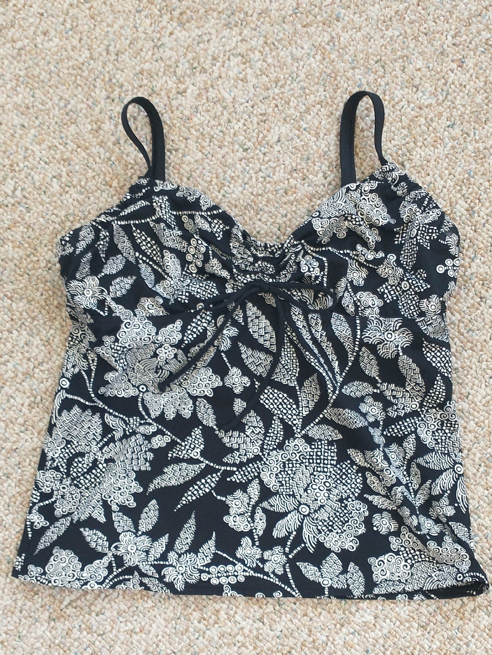Lands’ End Underwire Tankini Sweetheart Neck With Tie 10DD